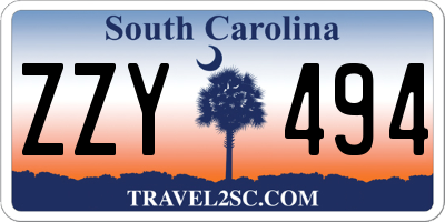 SC license plate ZZY494