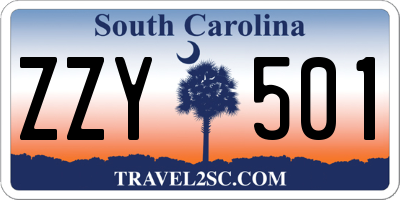 SC license plate ZZY501