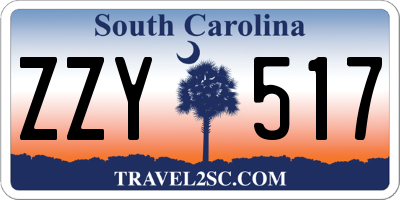 SC license plate ZZY517