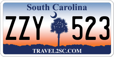 SC license plate ZZY523