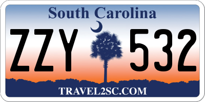 SC license plate ZZY532