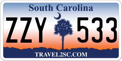 SC license plate ZZY533