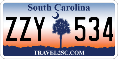 SC license plate ZZY534