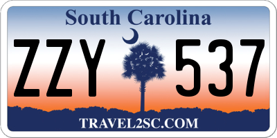SC license plate ZZY537