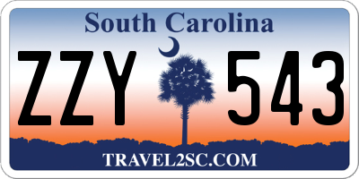 SC license plate ZZY543