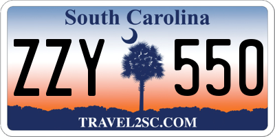 SC license plate ZZY550