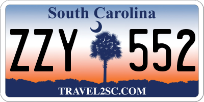 SC license plate ZZY552