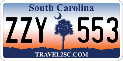SC license plate ZZY553