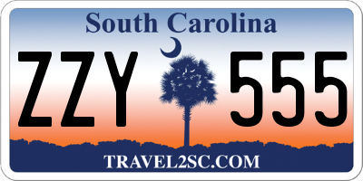 SC license plate ZZY555
