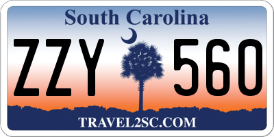SC license plate ZZY560