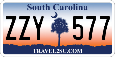 SC license plate ZZY577