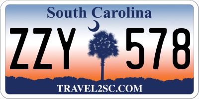 SC license plate ZZY578