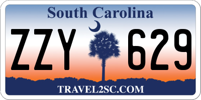 SC license plate ZZY629