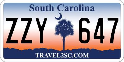 SC license plate ZZY647