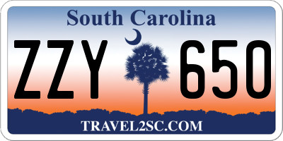 SC license plate ZZY650
