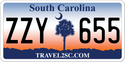 SC license plate ZZY655