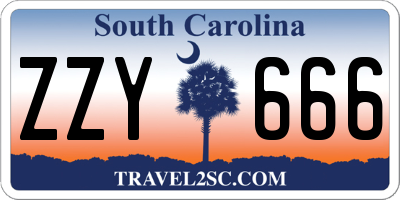 SC license plate ZZY666