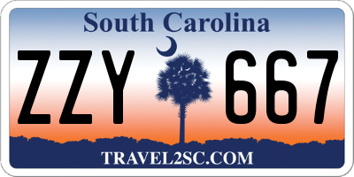 SC license plate ZZY667