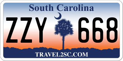 SC license plate ZZY668