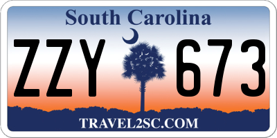 SC license plate ZZY673