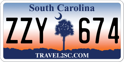 SC license plate ZZY674