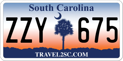 SC license plate ZZY675