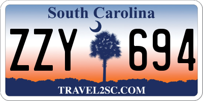 SC license plate ZZY694
