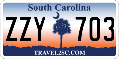 SC license plate ZZY703