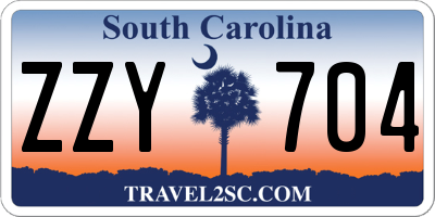 SC license plate ZZY704