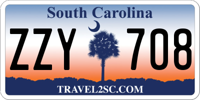 SC license plate ZZY708