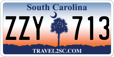 SC license plate ZZY713