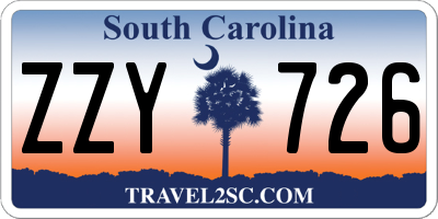 SC license plate ZZY726