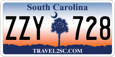 SC license plate ZZY728