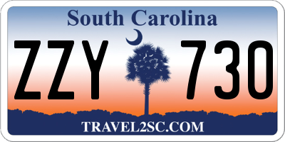 SC license plate ZZY730