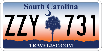 SC license plate ZZY731