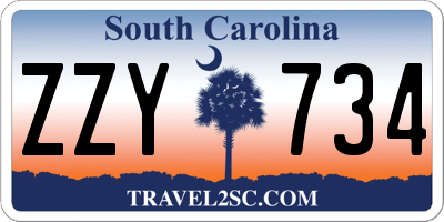 SC license plate ZZY734