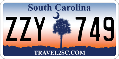SC license plate ZZY749