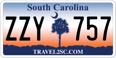SC license plate ZZY757