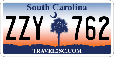 SC license plate ZZY762