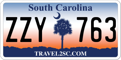 SC license plate ZZY763