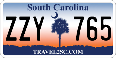 SC license plate ZZY765