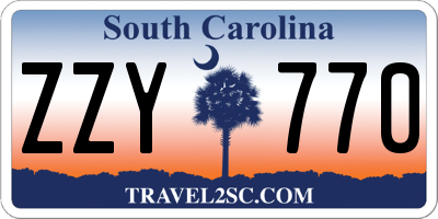 SC license plate ZZY770