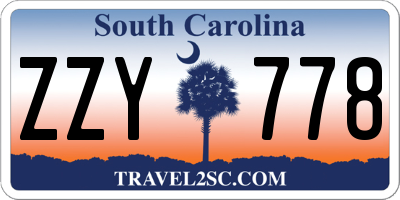 SC license plate ZZY778