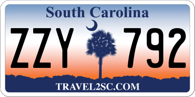 SC license plate ZZY792