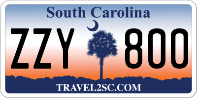 SC license plate ZZY800