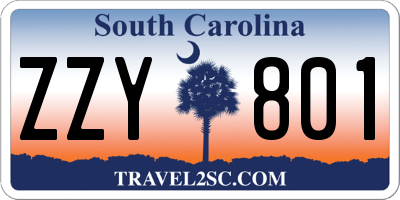 SC license plate ZZY801