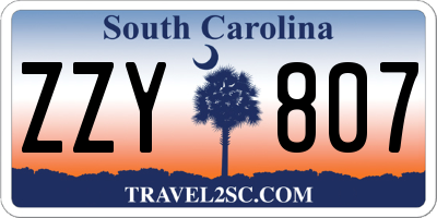 SC license plate ZZY807