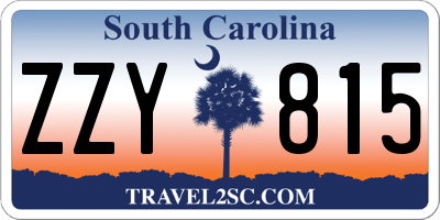 SC license plate ZZY815