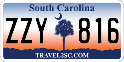 SC license plate ZZY816