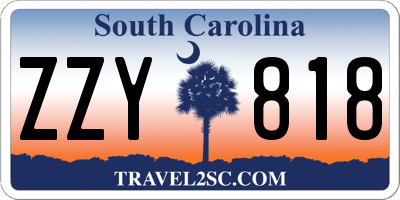 SC license plate ZZY818